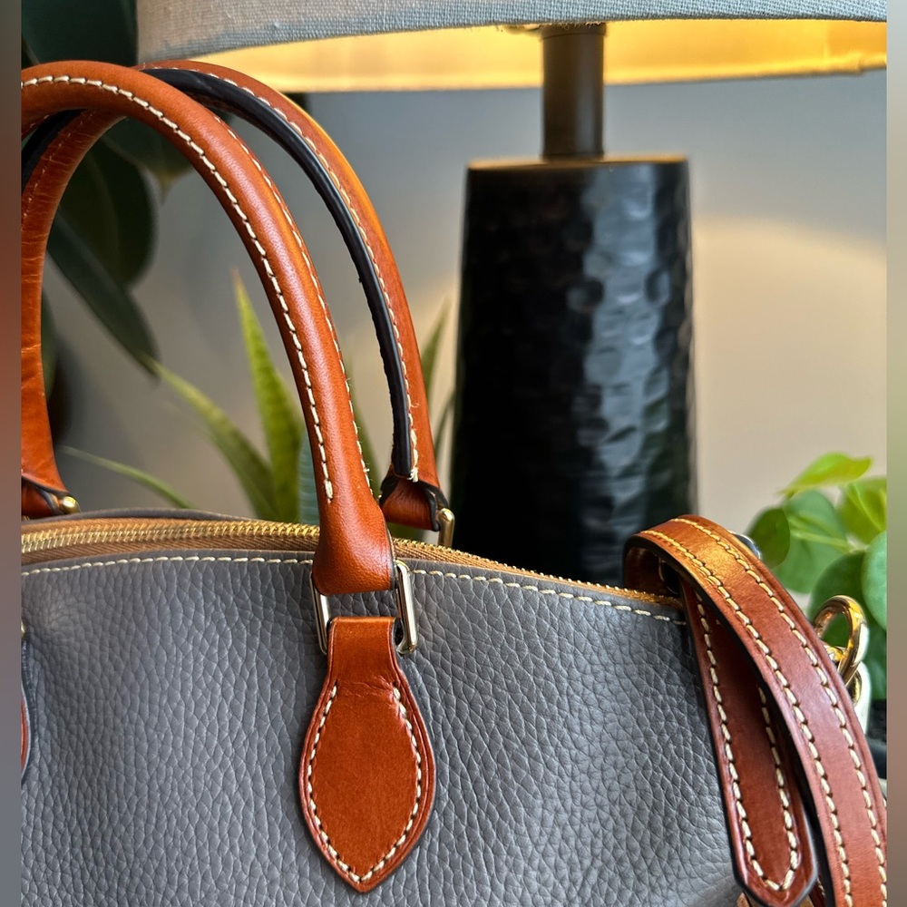 Dooney & Bourke Dillen Double Pocket Satchel in Elephant Grey - Picture 8 of 16
